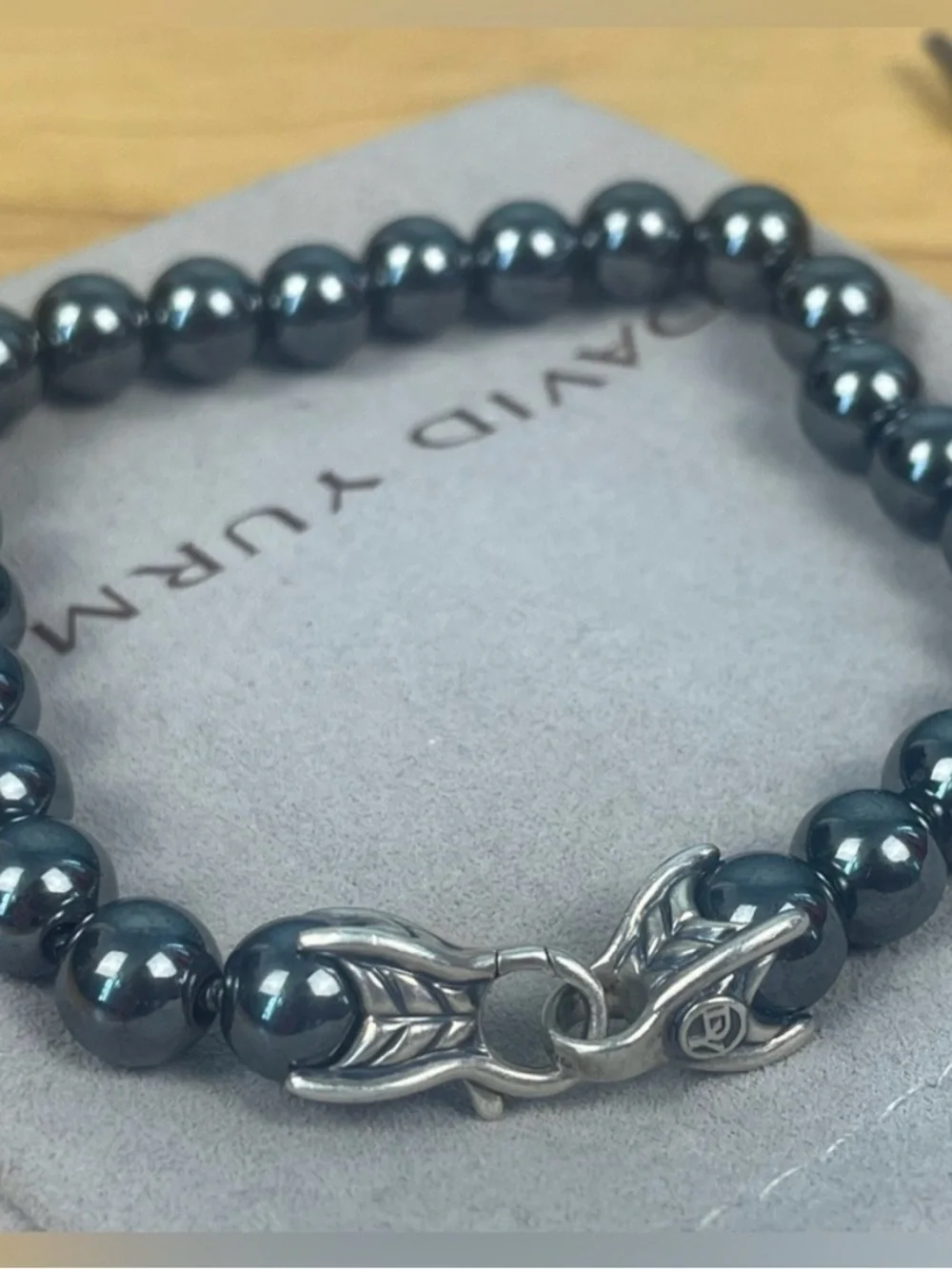 Authentic David Yurman Men’s Beaded Bracelet Hematite 8